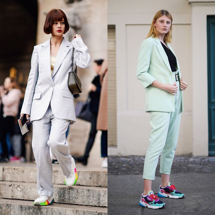 鲜色套装以外,粉色系选择也是亮眼之选